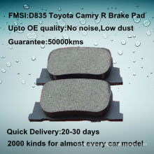 OE quality rear car Toyota camry brake pad D835